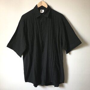 Mr Buho Black 100% Cotton Tuck Work Button Down Shirt Size XL
